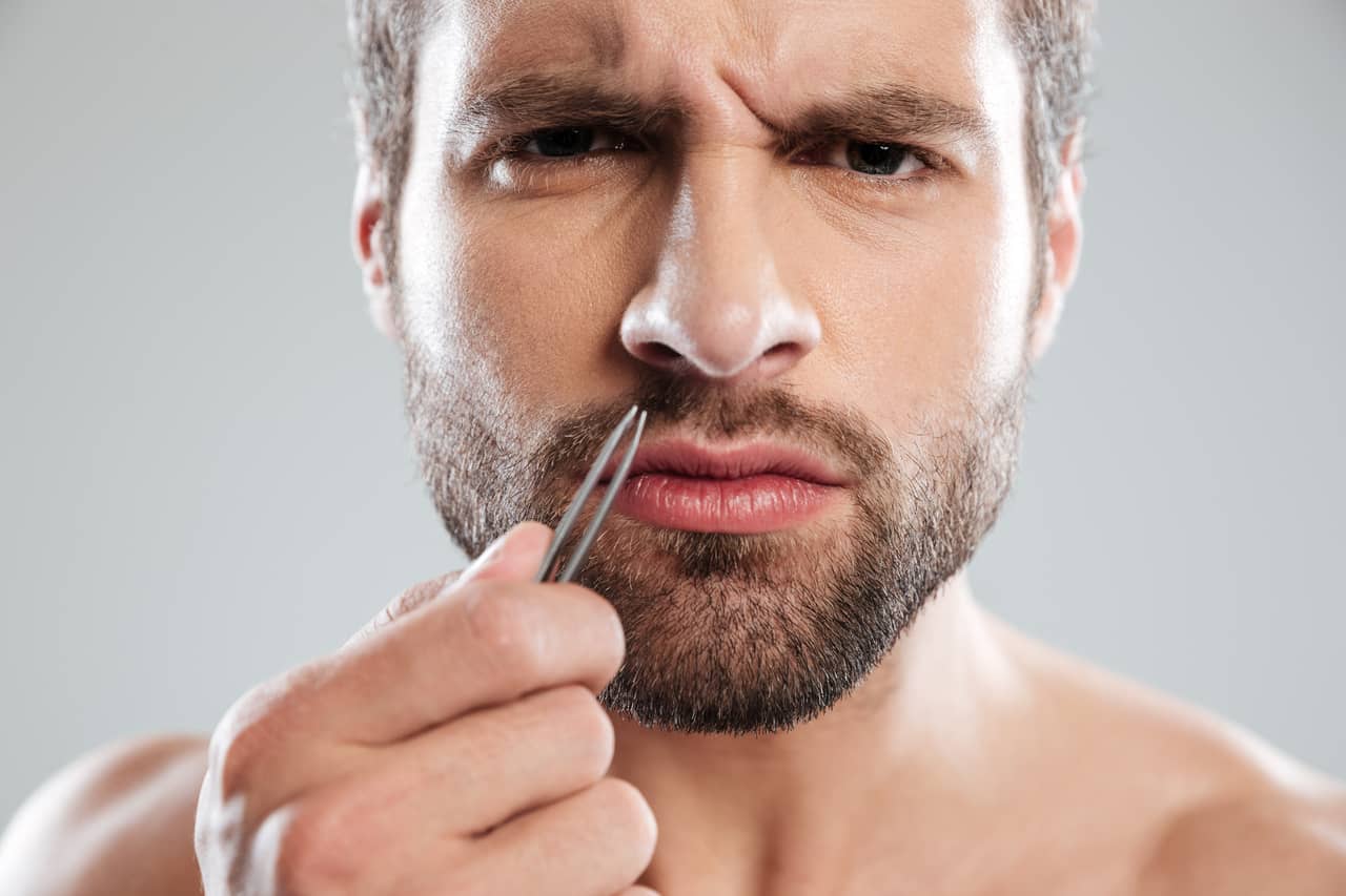 Plucking off nose and ear hair men's hygiene tips